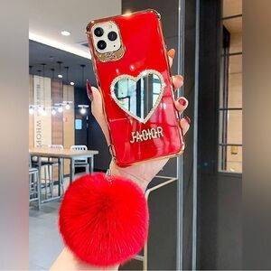 iPhone 11 Pro Max Heart-Shaped Mirror Case
